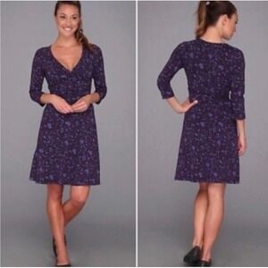 PATAGONIA 100% cotton Paisley Purple Faux Wrap Y2K  Dress S
